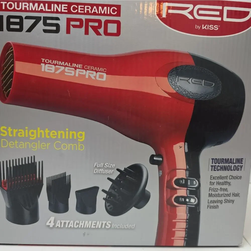 KISS 1875 Watt Pro Tourmaline Ceramic Styling Edition Hair Dryer, 5 Pieces